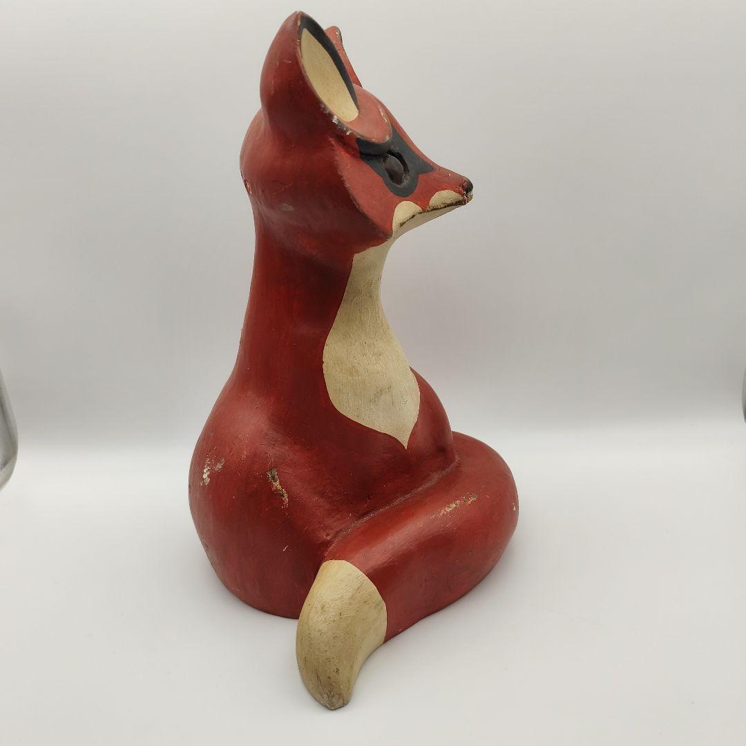 木製 NITTSJO キツネ 置物 ヴィンテージ 高さ約30.5cm