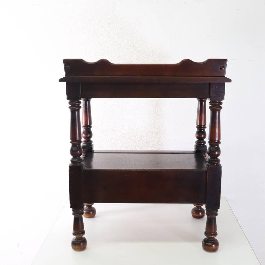 値下カリモク家具 コロニアル サイドテーブル 電話台 花台 引き出し　クラシカル