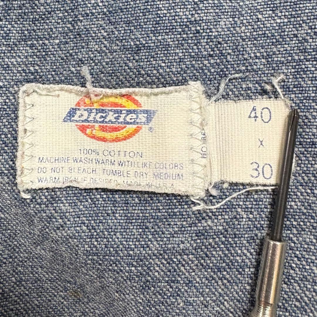 80〜90s USA製 Dickies デニムオーバーオール ヴィンテージ 40