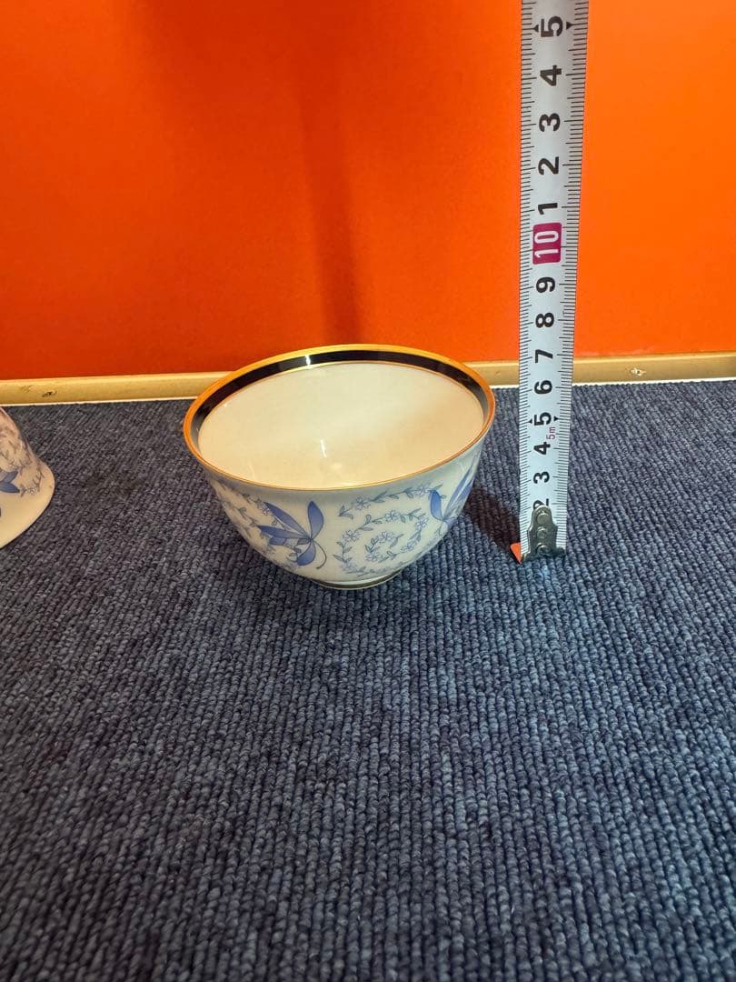 2036  香蘭社 蘭花唐草 湯呑 5客　金彩　未使用