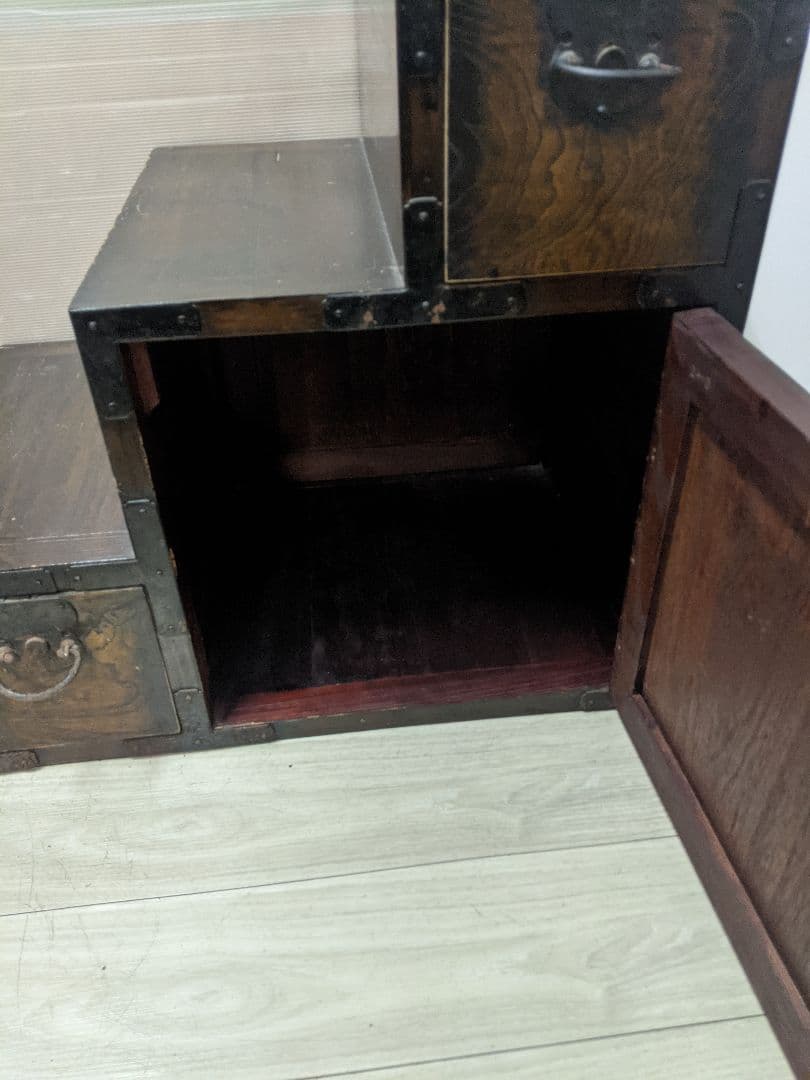 時代物　階段箪笥　和箪笥　両開き　　箪笥