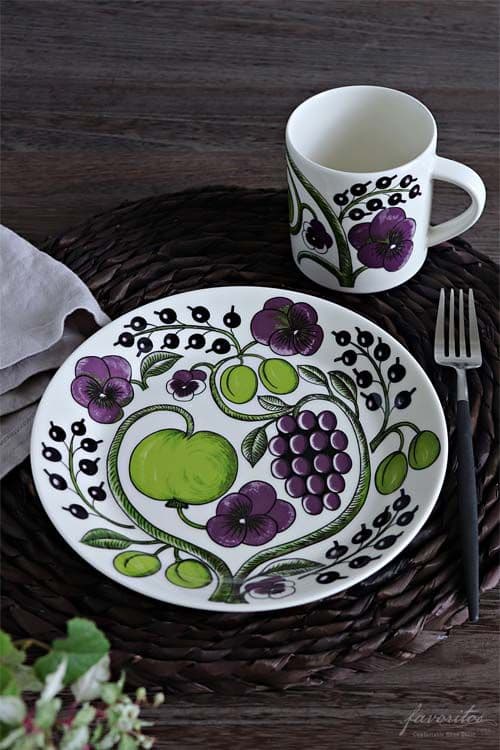 ARABIA/アラビア パラティッシ パープル 21cm プレート 2枚セット