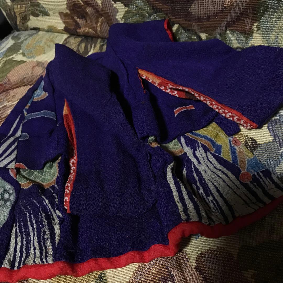 市松人形　小さい　6号　大正時代　女の子　江戸縮緬着物