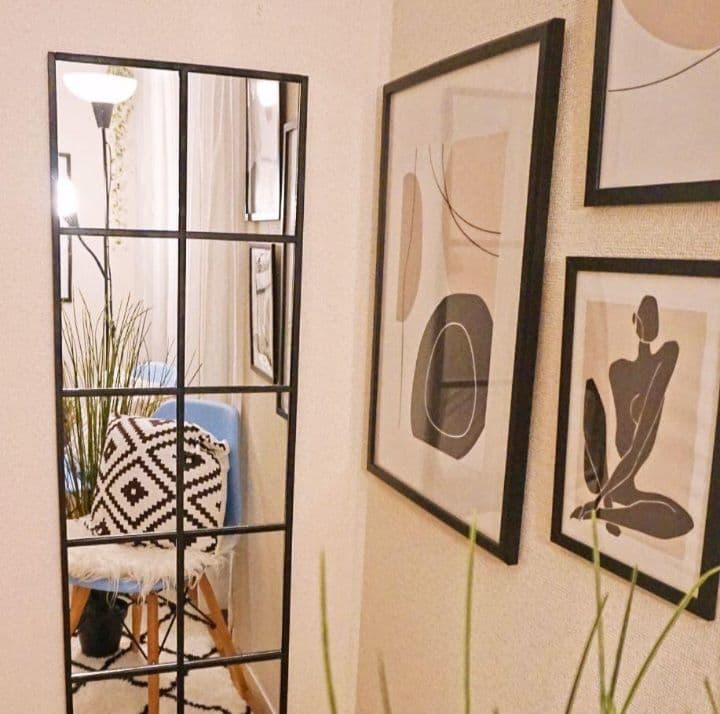 姿見　格子　12枚ミラー　海外風　大型ミラー