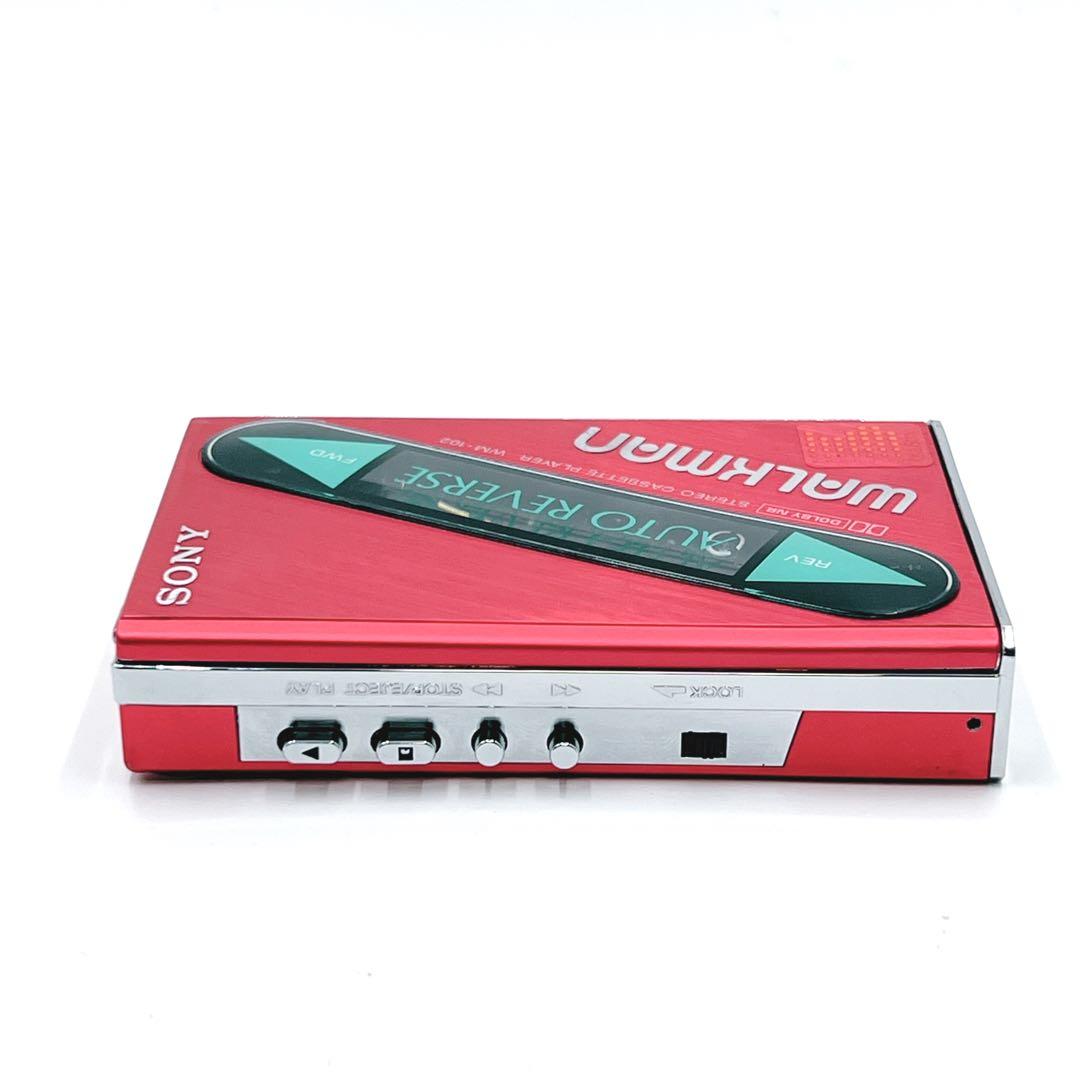 【美品・動作品】 SONY WM-102 カセットウォークマン 音出しOK 赤色