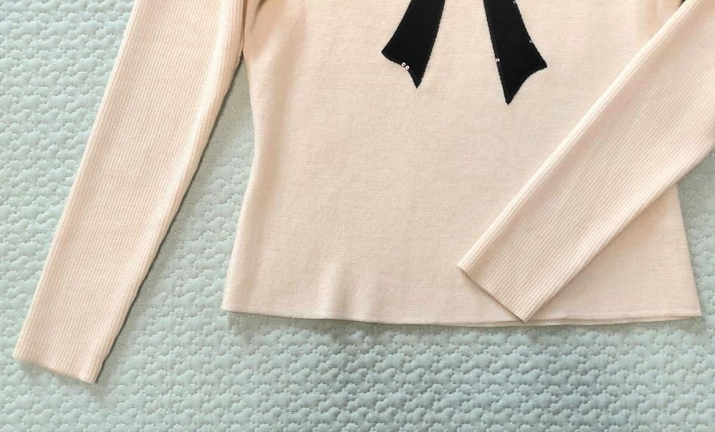 M’S GRACY リボン カメリア フリル ニット 38 美品