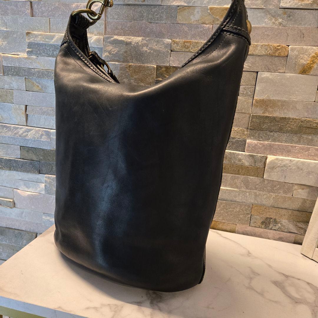 COACH オールド コーチ　ダッフル　ショルダーバッグ　バケツ型　レザー　黒