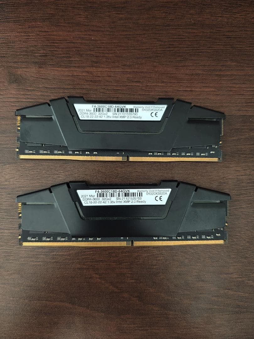 G.SKILL DDR4 64GB (32GB×2) 3600C18メモリセット