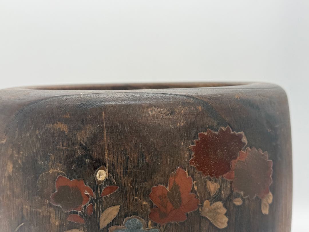 桐手銅芯炙りペア　秋草鶉紋　乾漆　茶道具　送料込み260202