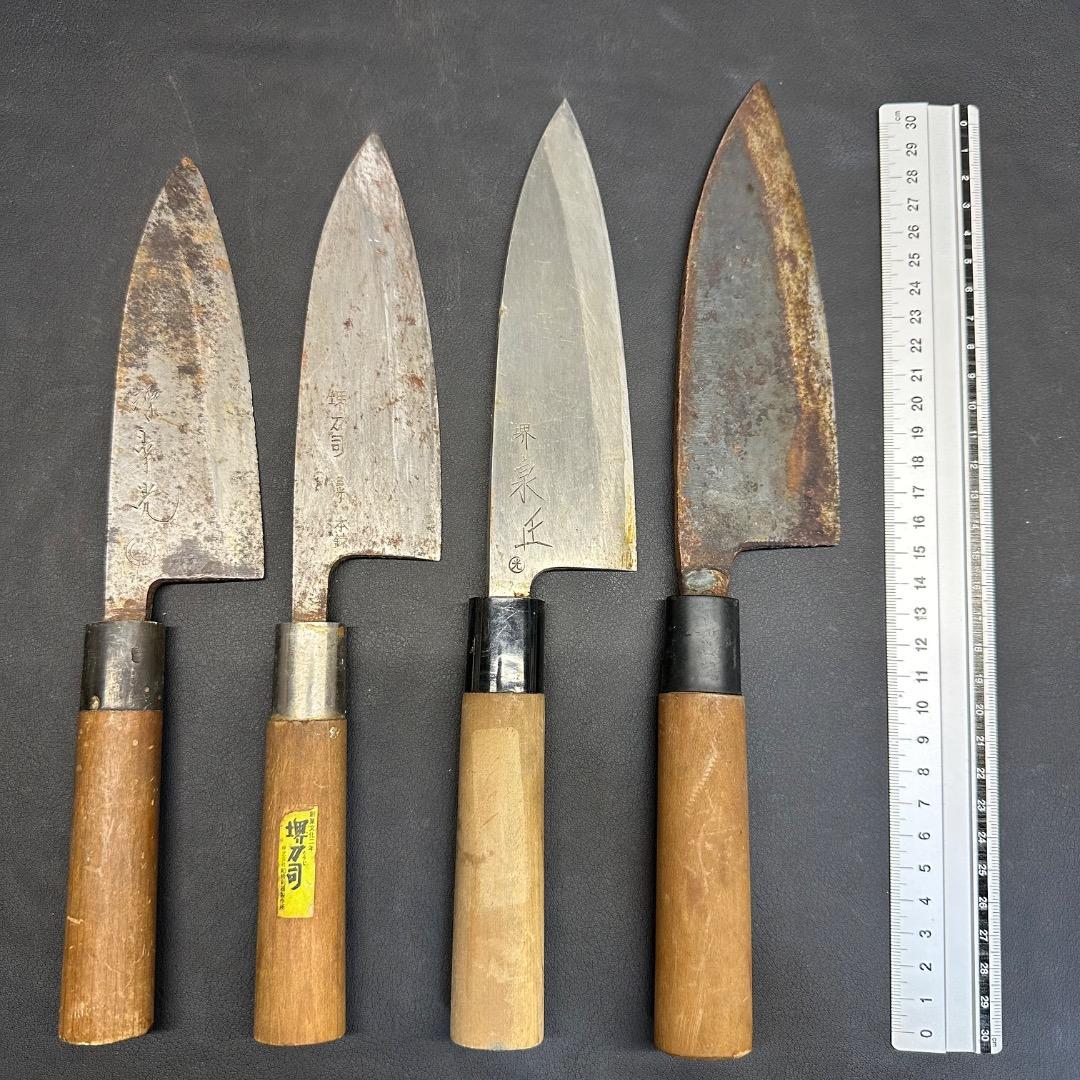 ♡※前Ga1006 出刃包丁 和包丁 堺刀司 源幸光 堺泉丘など 4点まとめ