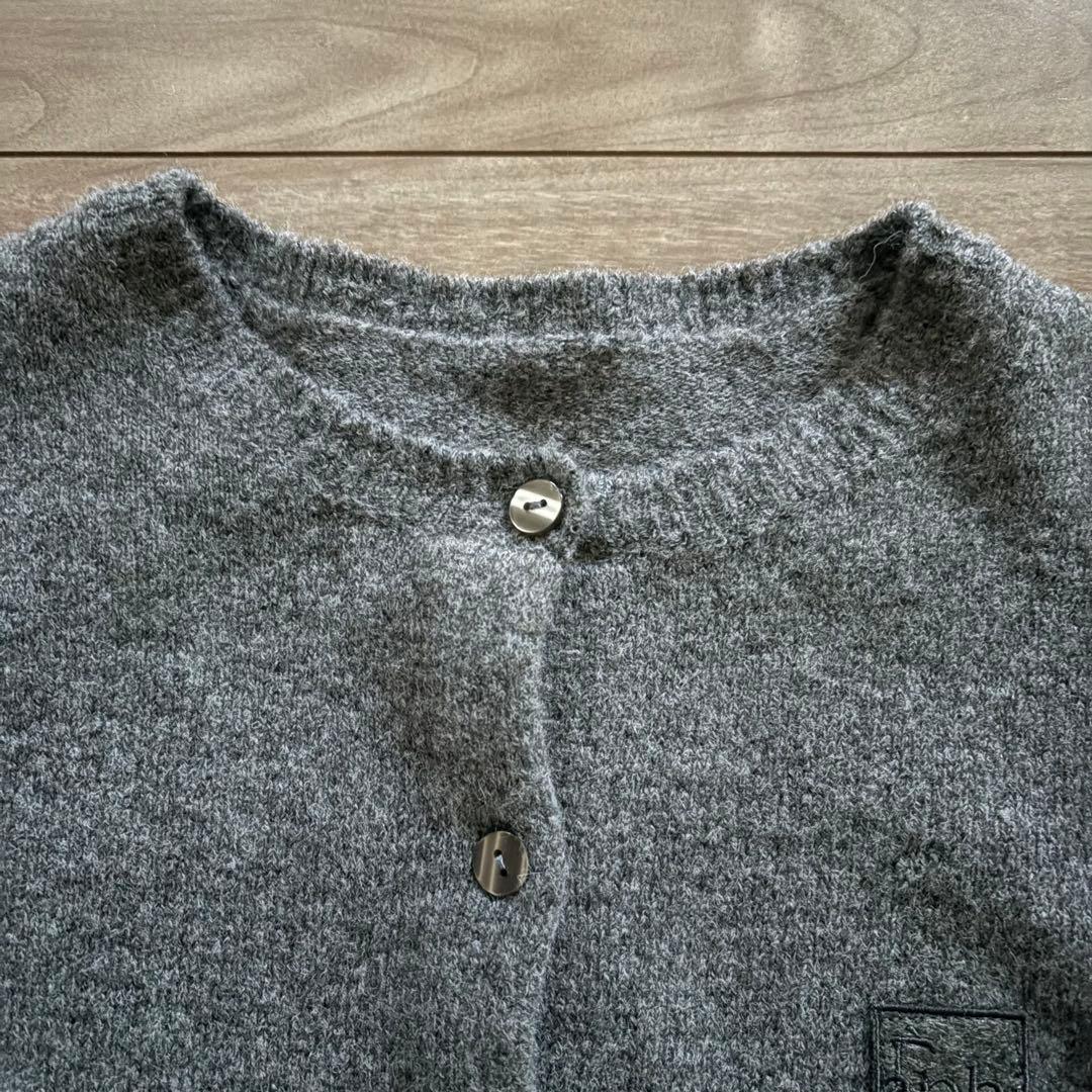 トップス eaphi compact logoknit cardigan gray