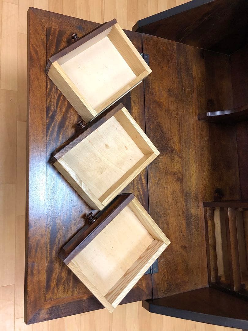 九州民芸家具 ライティングビューロー デスク チェスト 机 引き出し 民藝