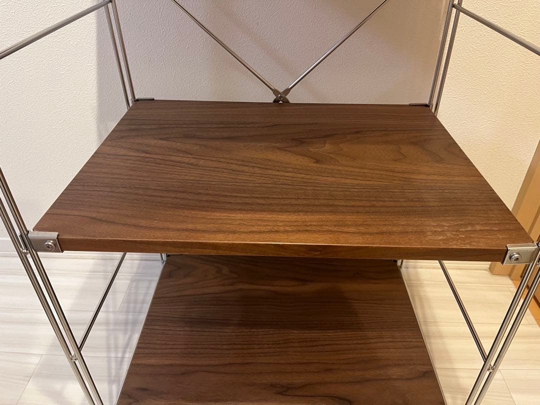 無印良品 ステンレスユニットシェルフ ウォールナット材棚セット 小