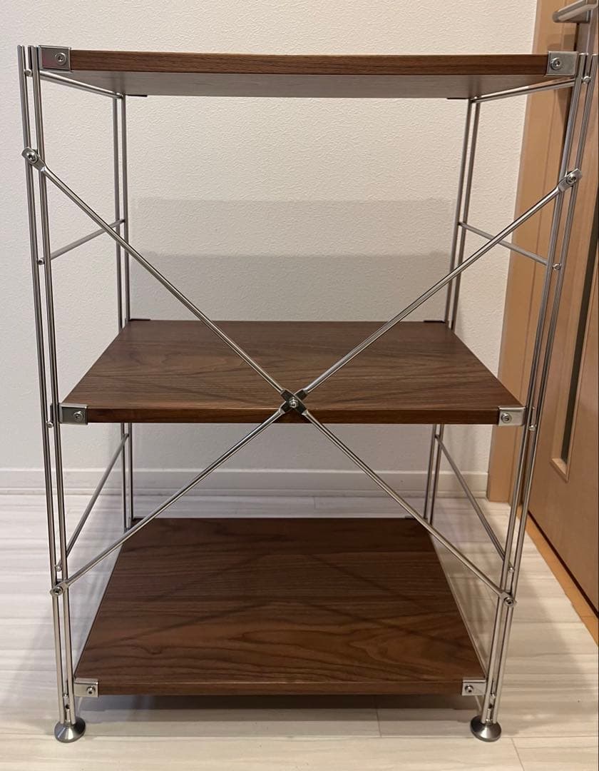 無印良品 ステンレスユニットシェルフ ウォールナット材棚セット 小