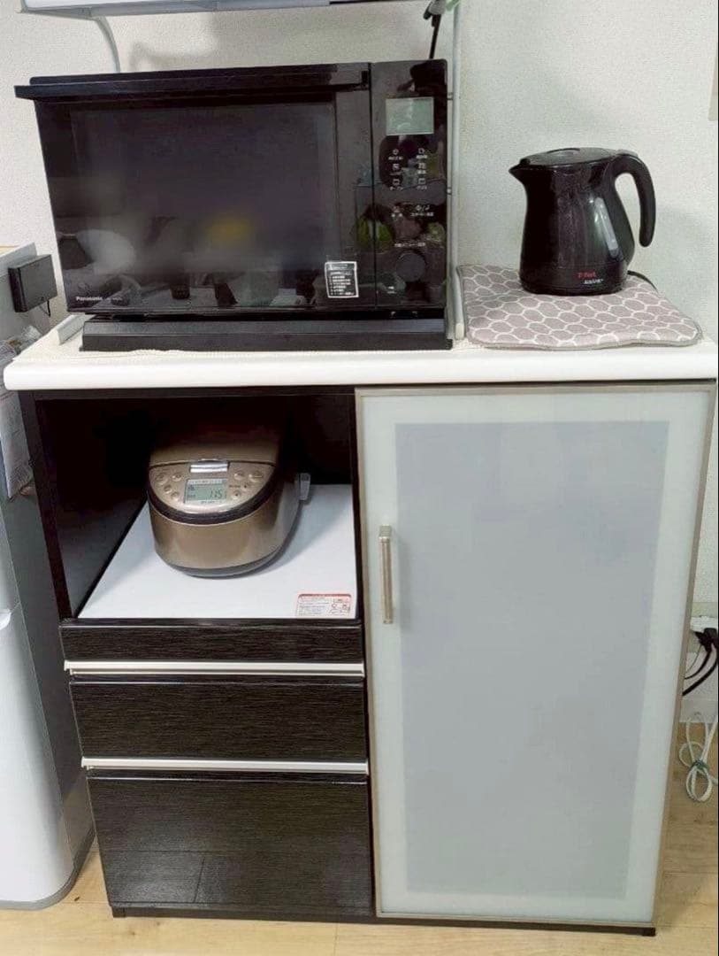 ニトリ Ｎポスティア 90BK キッチンボード レンジ台 調理台 食器棚