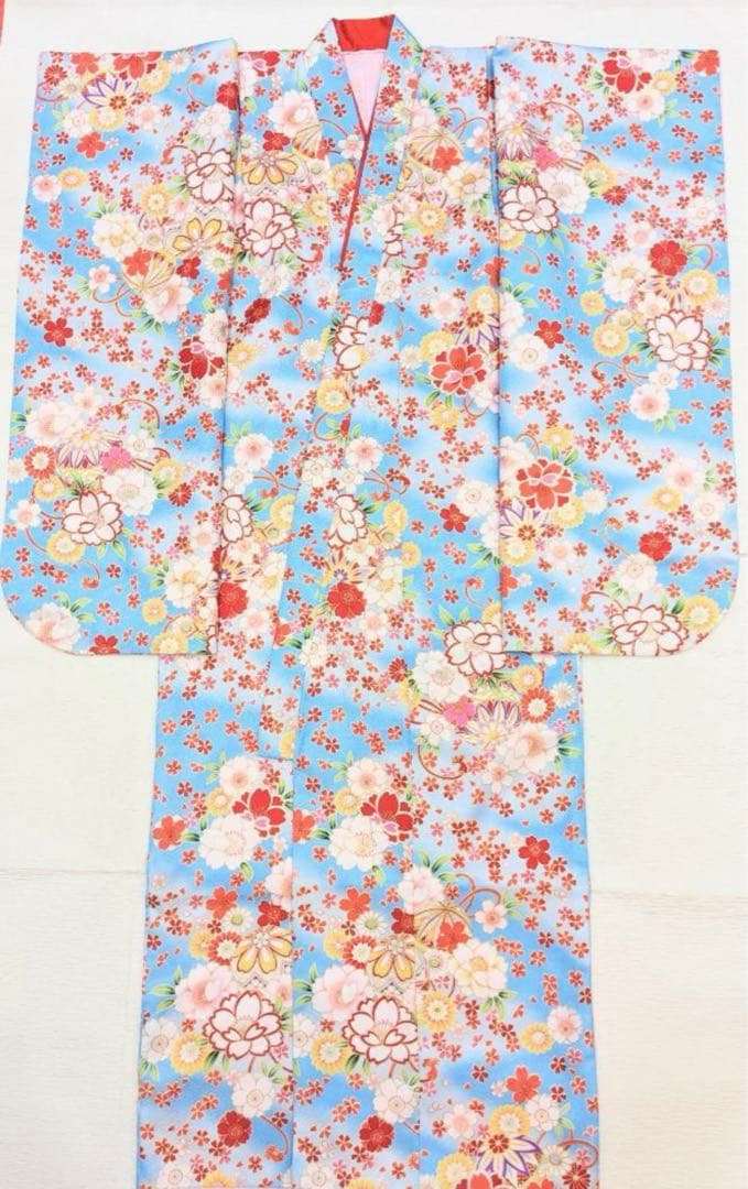 七五三 着物 7歳 フルセット 女の子 小紋柄の子供着物 結び帯セット