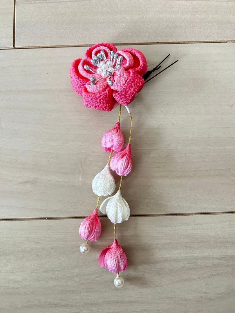 七五三 着物 7歳 フルセット 女の子 小紋柄の子供着物 結び帯セット