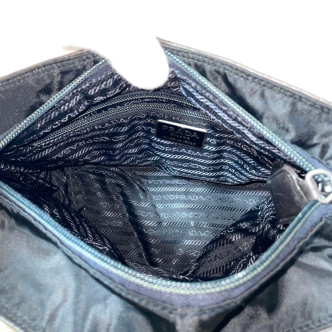 【美品】PRADA プラダ　ショルダーバッグ　レザー　チェーン　ブラック　肩掛け