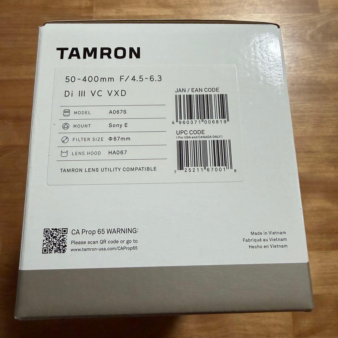 【新品未開封】Tamron 50-400mm F/4.5-6.3 A067