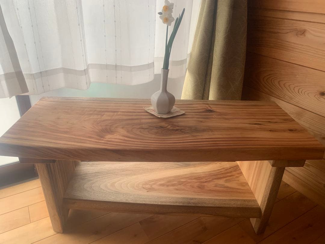 お値下げしました✨ワイルド❣️棚有A:楠サイドテーブル、TV台、飾り棚