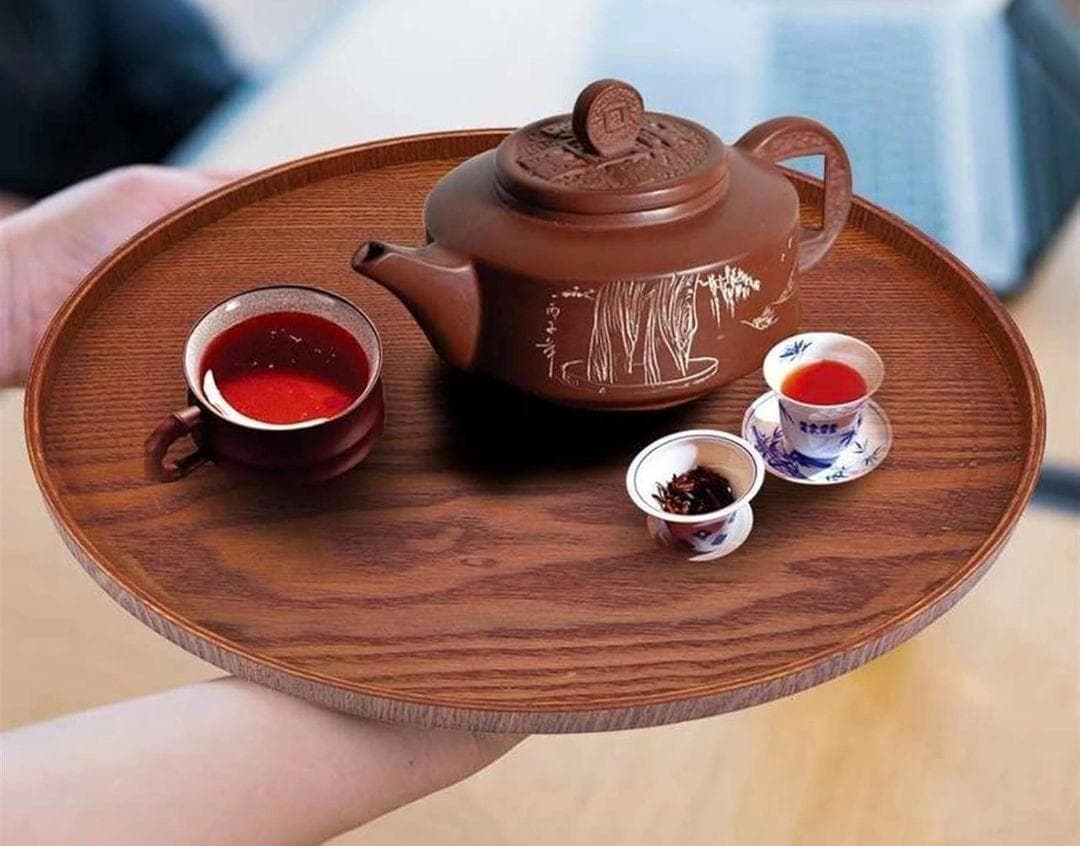 ☆丸盆☆木製☆トレー☆カフェトレー ☆おぼん☆天然木☆おしゃれ☆モダン☆茶道☆木