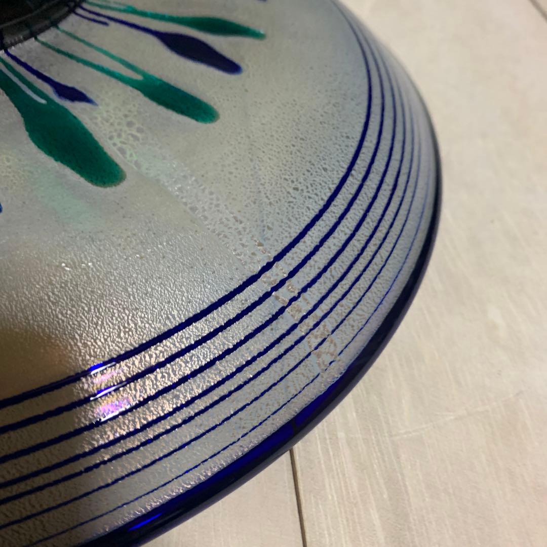 岩田久利　清流　ガラス　皿　共箱