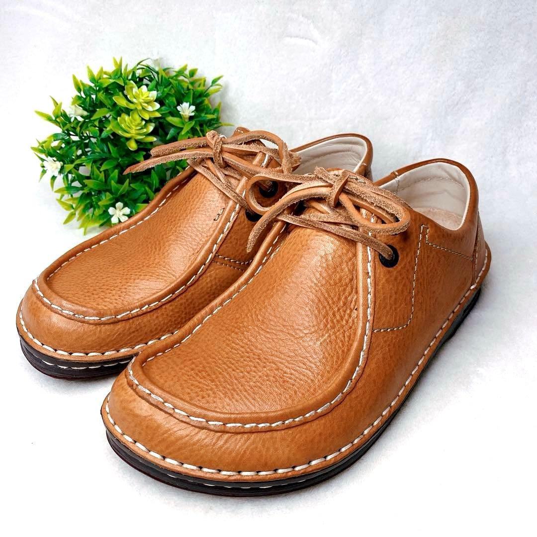 【美品】ビルケンシュトック パサデナ 本革 レザーシューズ 茶 38 24.5