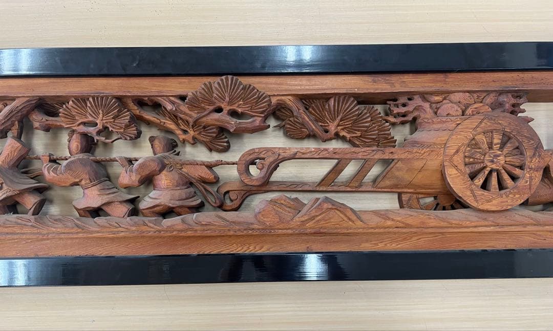 【 彫刻欄間① 】工芸品 木地 インテリア 和室 骨董品 木製 古民具