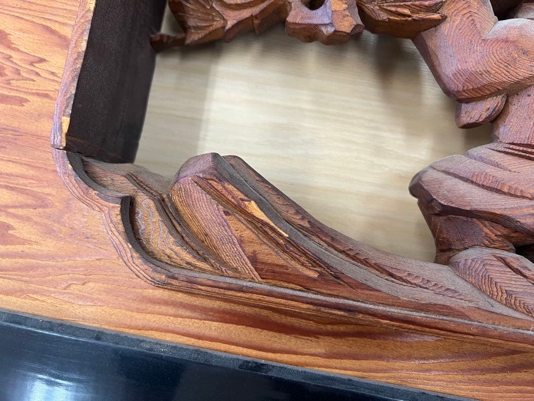 【 彫刻欄間① 】工芸品 木地 インテリア 和室 骨董品 木製 古民具