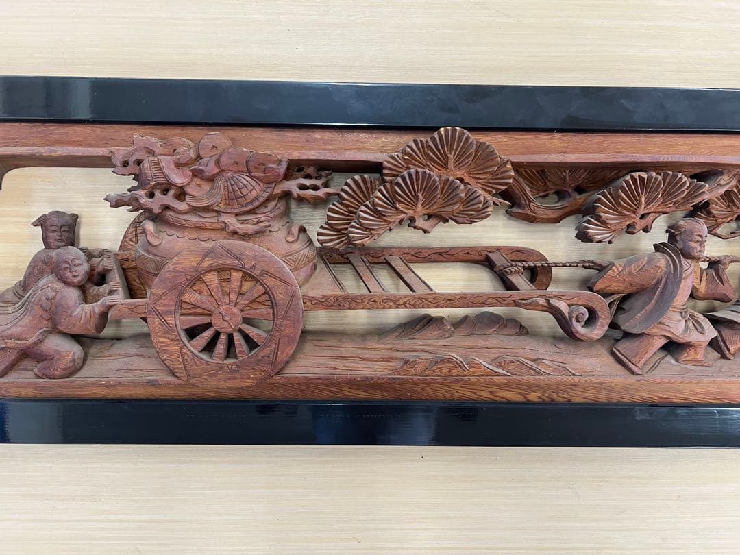 【 彫刻欄間① 】工芸品 木地 インテリア 和室 骨董品 木製 古民具