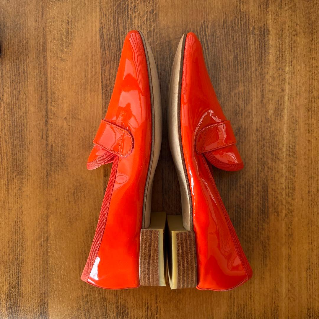 【美品】「repetto」マイケル エナメルシューズ　オレンジ