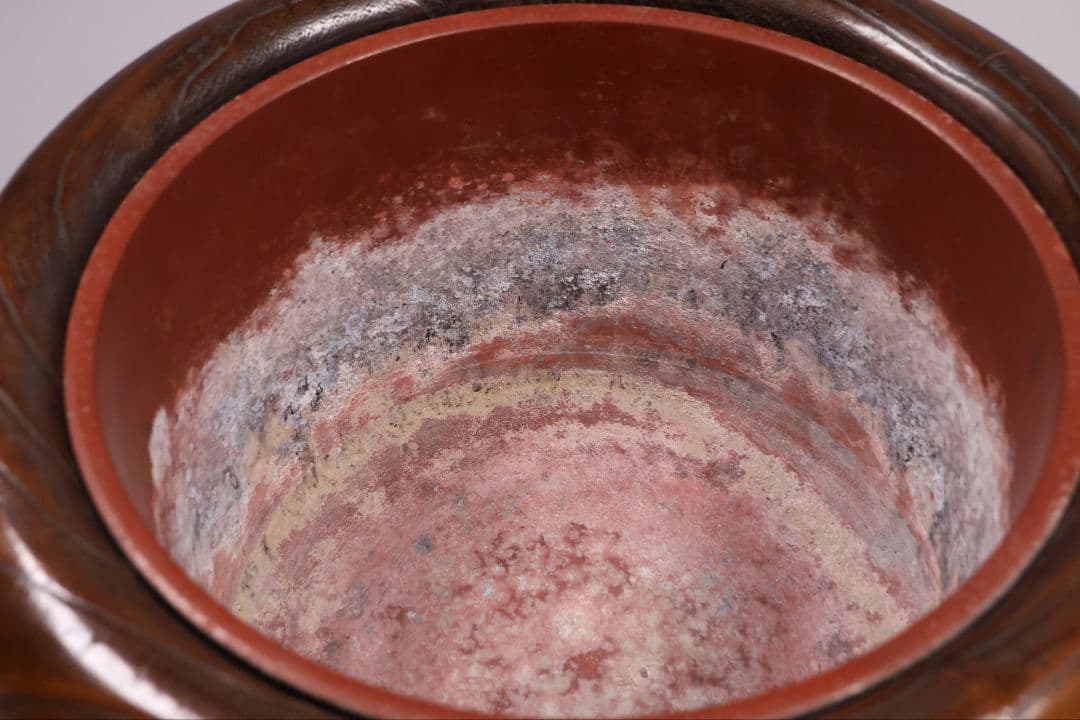 尺参 桐火鉢 金蒔絵 螺鈿細工 幅37.8cm 尺3 蔦 鳥 草【MB32】