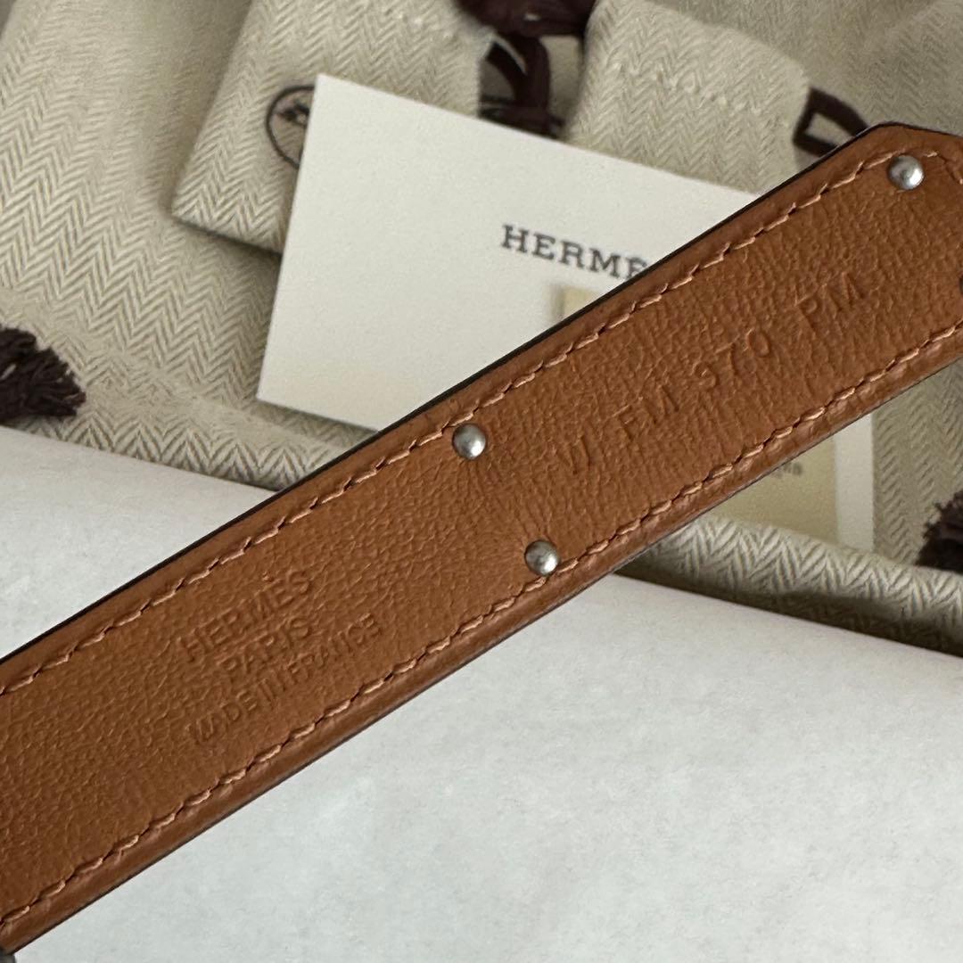 【新品未使用】エルメス ケリーベルト　エトゥープ　シルバー金具 【安心鑑定可】