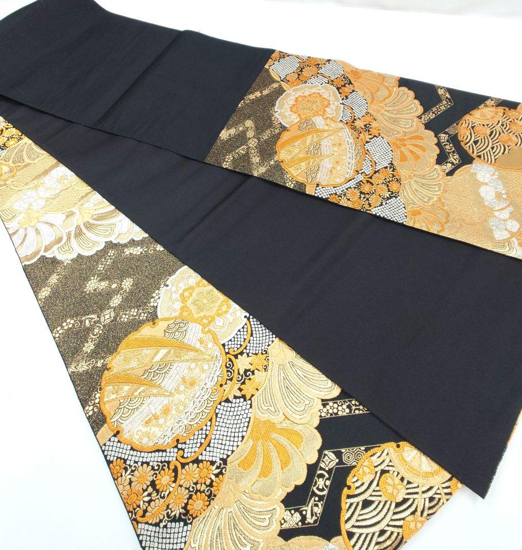 FN12093m 着物 振袖 正絹 袋帯 六通柄