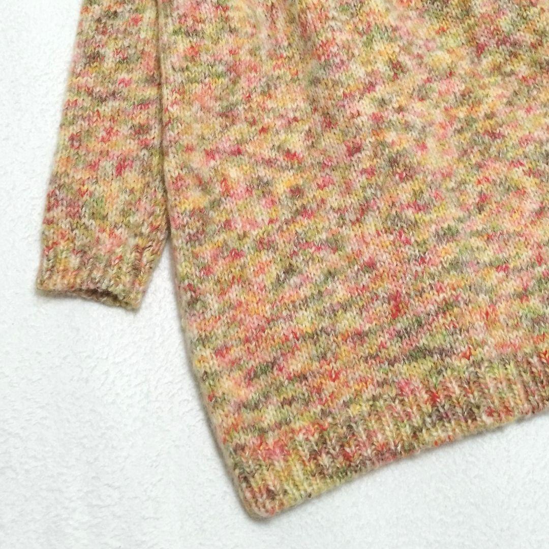 マドモアゼルノンノン　モヘヤブレンドカーディガン　ロング丈　マルチカラー