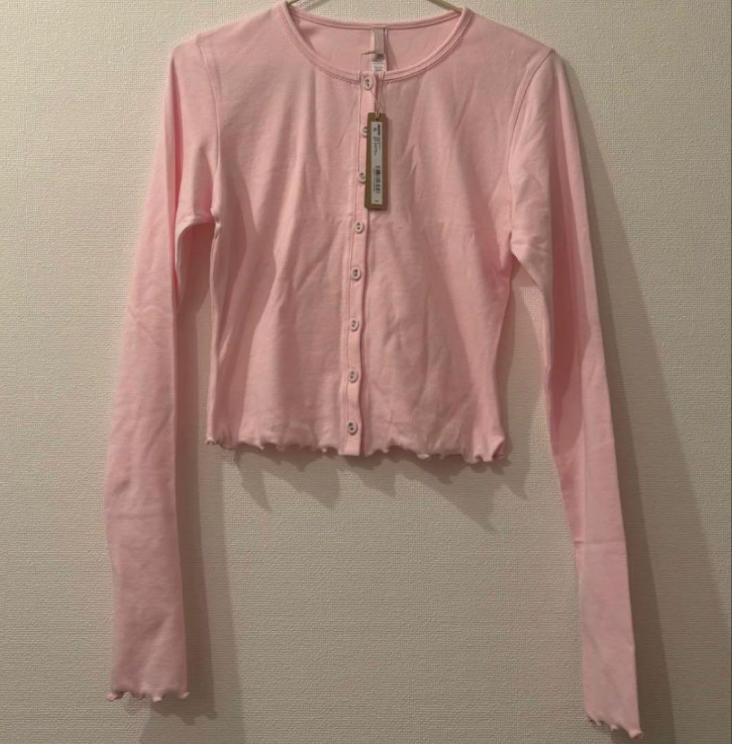 ピンク 長袖カーディガン セットアップ　skims