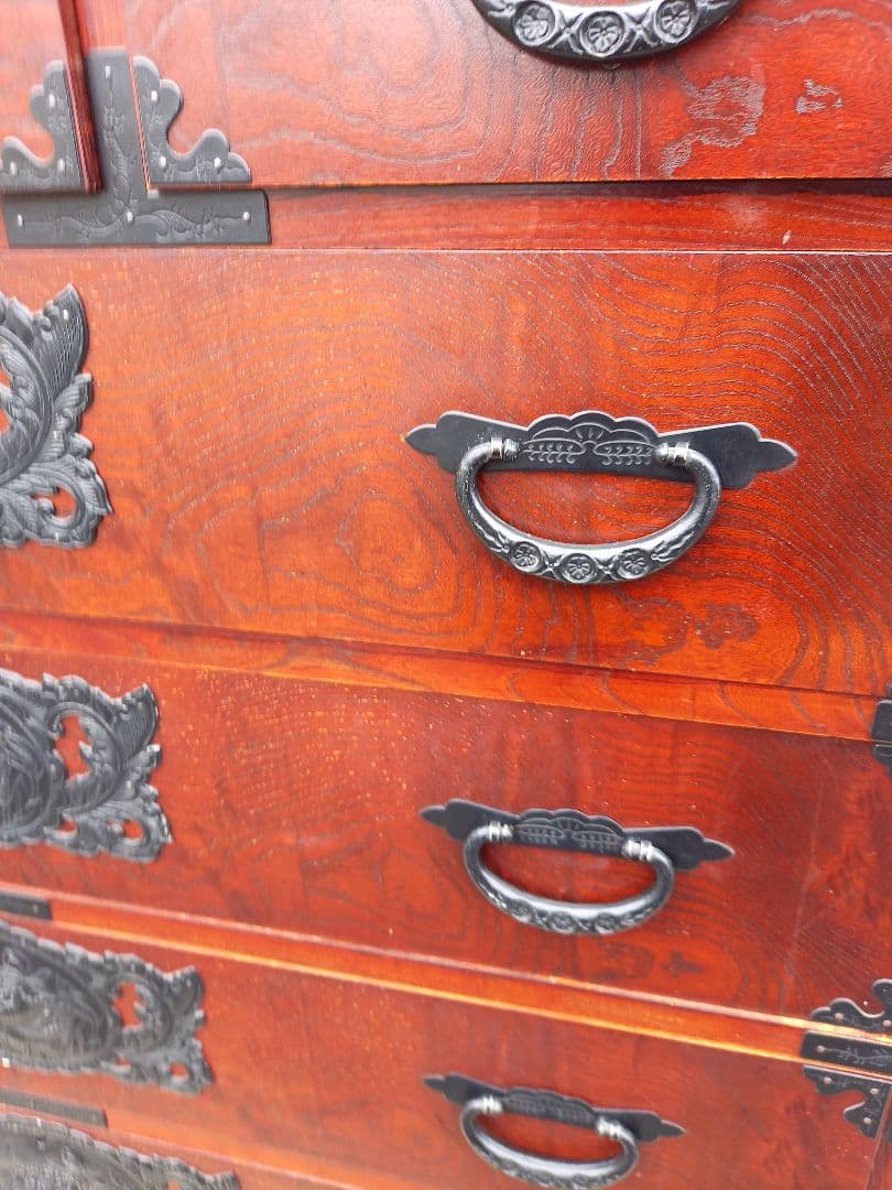 美品　仙臺箪笥　最高級　五段箪笥　鍵付き