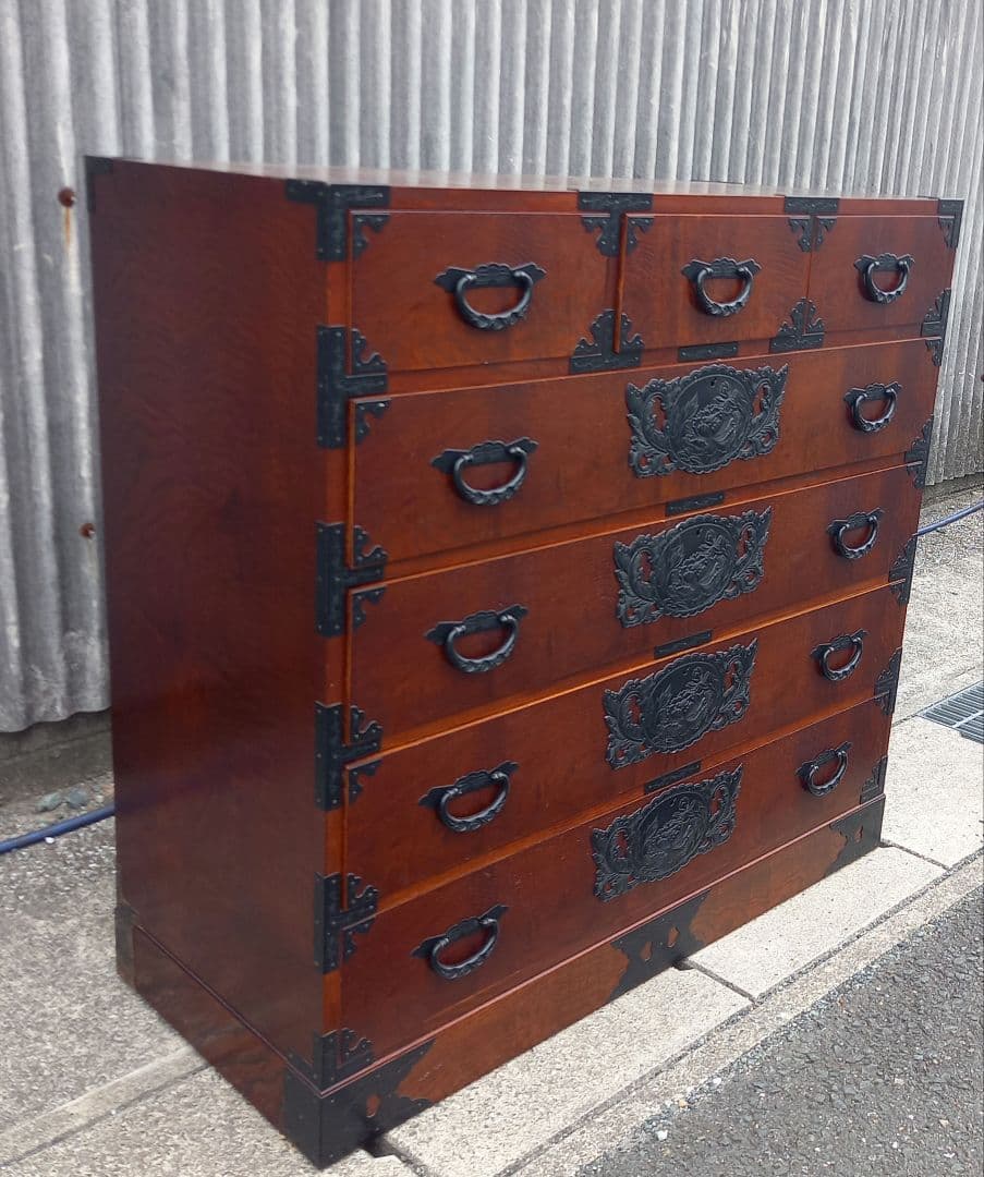 美品　仙臺箪笥　最高級　五段箪笥　鍵付き