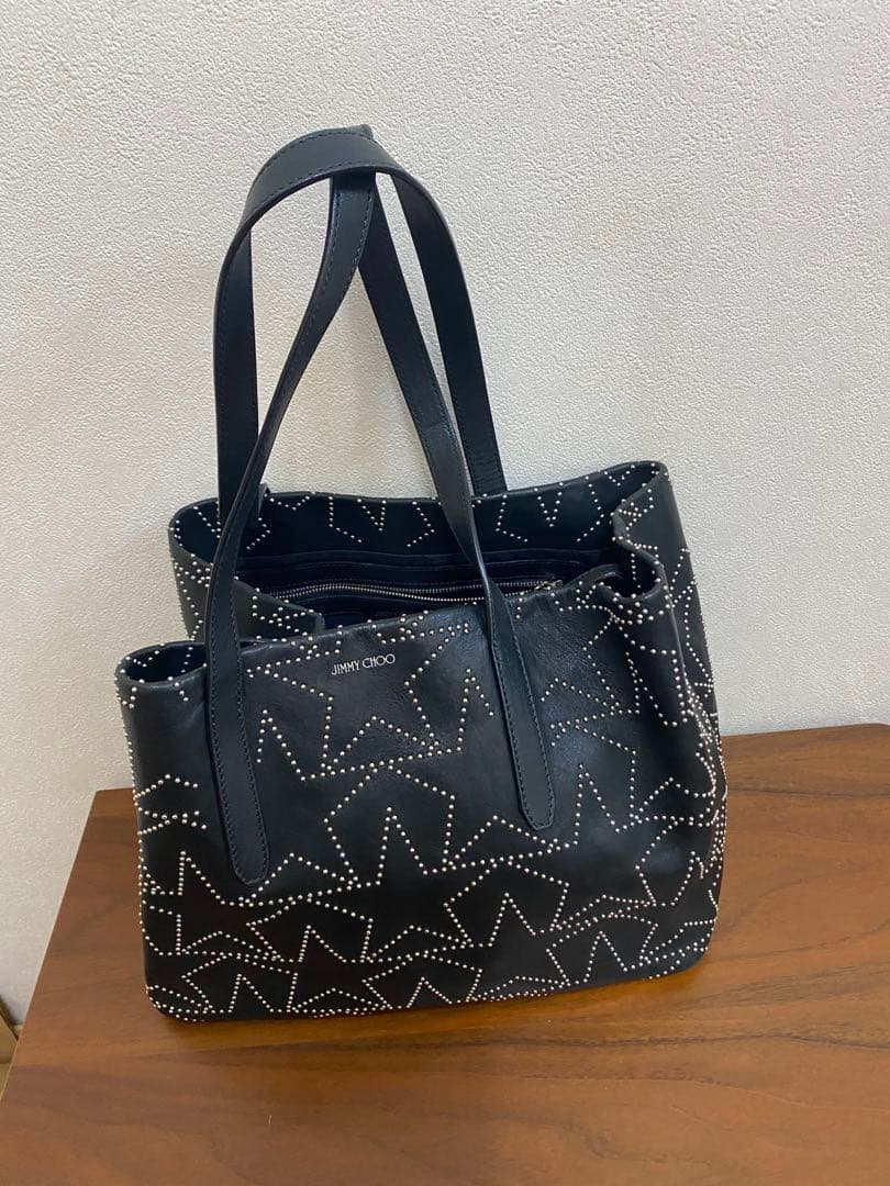 ジミーチュウ　ソフィアM スタッズ　スター　黒革製