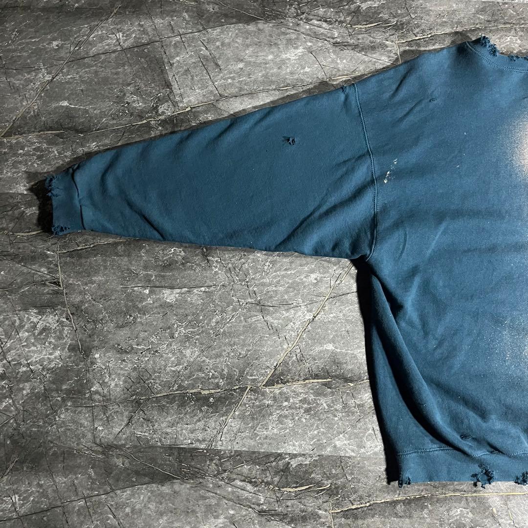 90s NIKE USA製 half＆half 抜染 ボロ トレーナー ロゴ