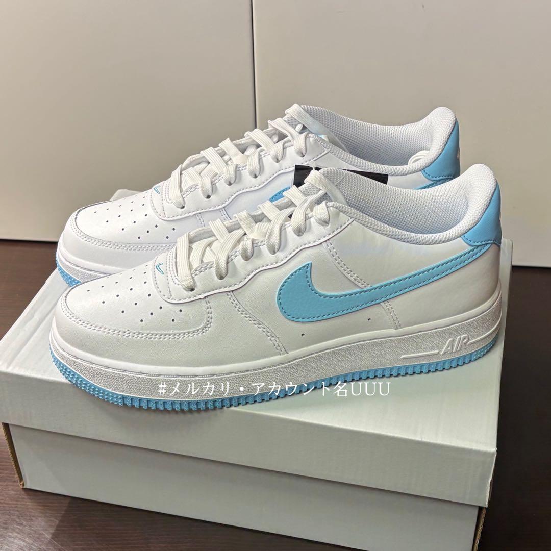【新品24.5cm】NIKE｜エアフォース１GS｜ホワイト/アクエリアスブルー