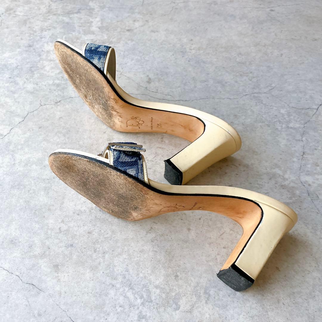 Dior ディオール ミュール サンダル ヒール トロッター柄 イタリア製