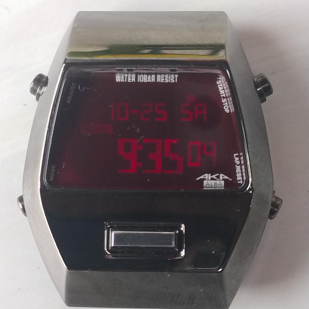 【電池新品】SEIKO AKA ALBA 腕時計 デジタル ガンメタ 極美品