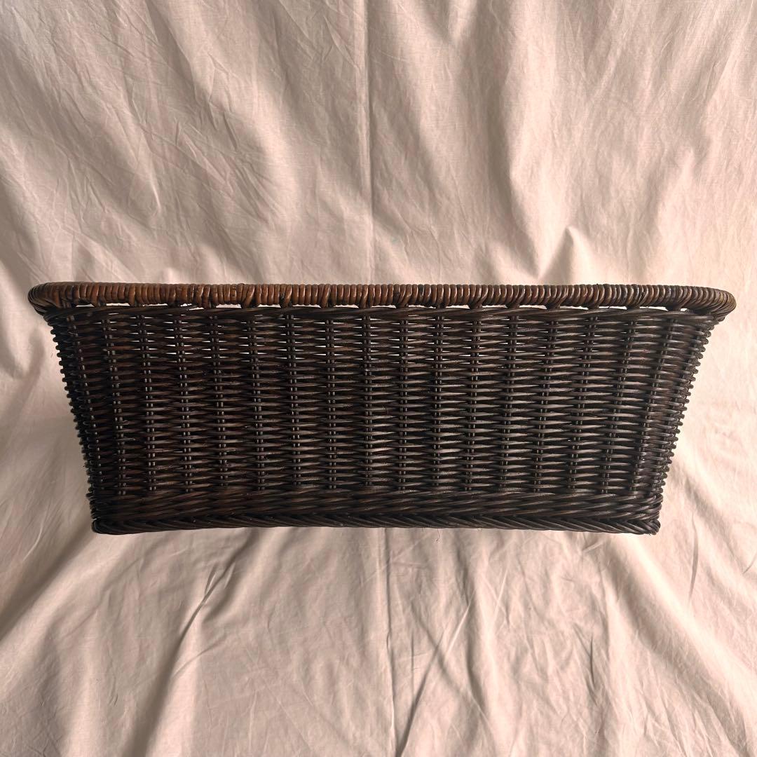 【新品】ラタンバスケット 4個セット おしゃれカゴ ブラック系