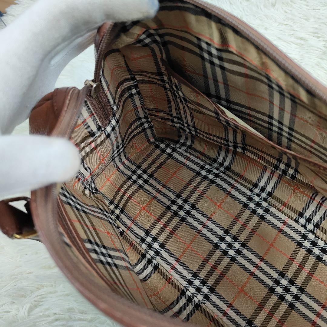BURBERRY　ミニボストン　ノバチェック　2way ショルダー　シボ革　革