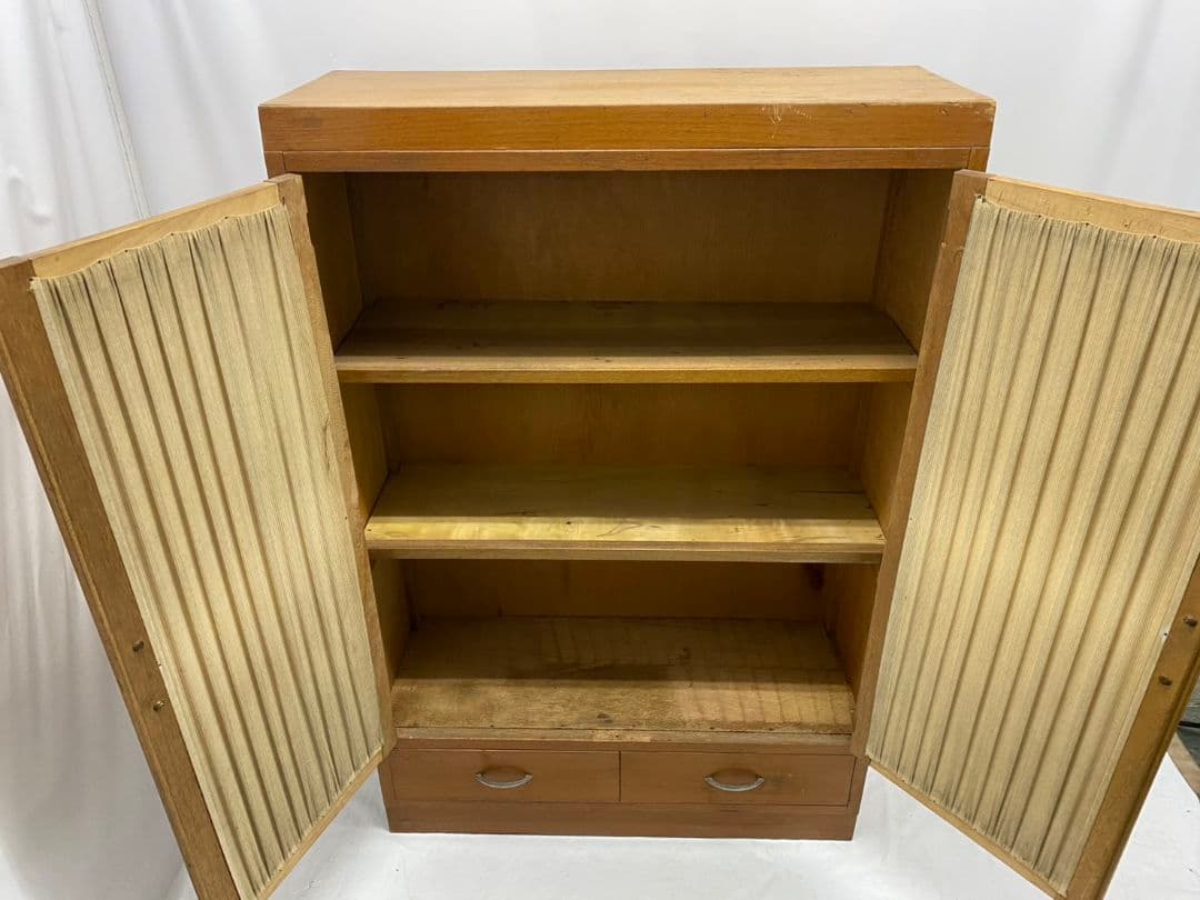 昭和レトロ 天童木工 木製キャビネット 食器棚 サイドボード 古家具 収納棚