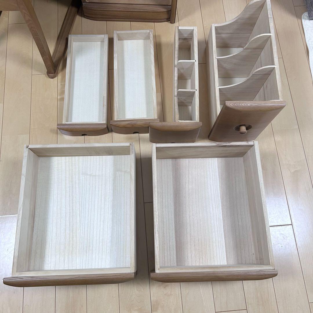 大塚家具　タモ材　デスクドレッサー　天然木　アンティークテーブルランプ　極美品