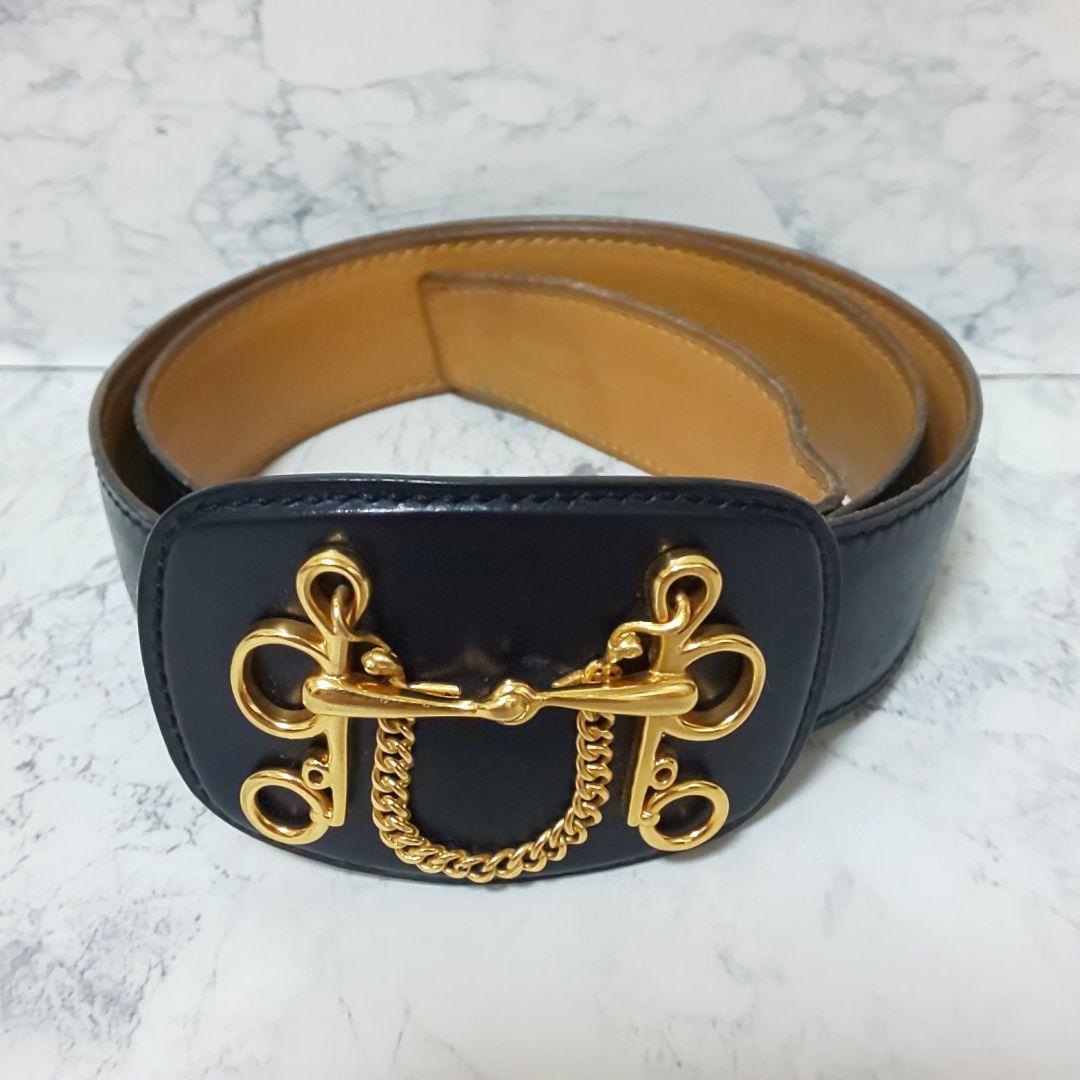 【極希少/美品】HERMES ヴィンテージ エンブレムバックル レザーベルト