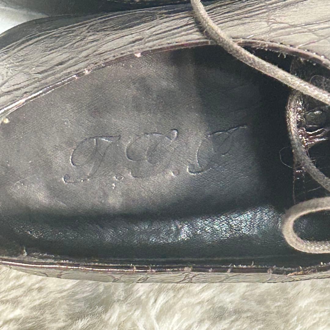 【イタリア製】クロコダイルレザー ドレスシューズ 黒 ビジネス ストレートチップ