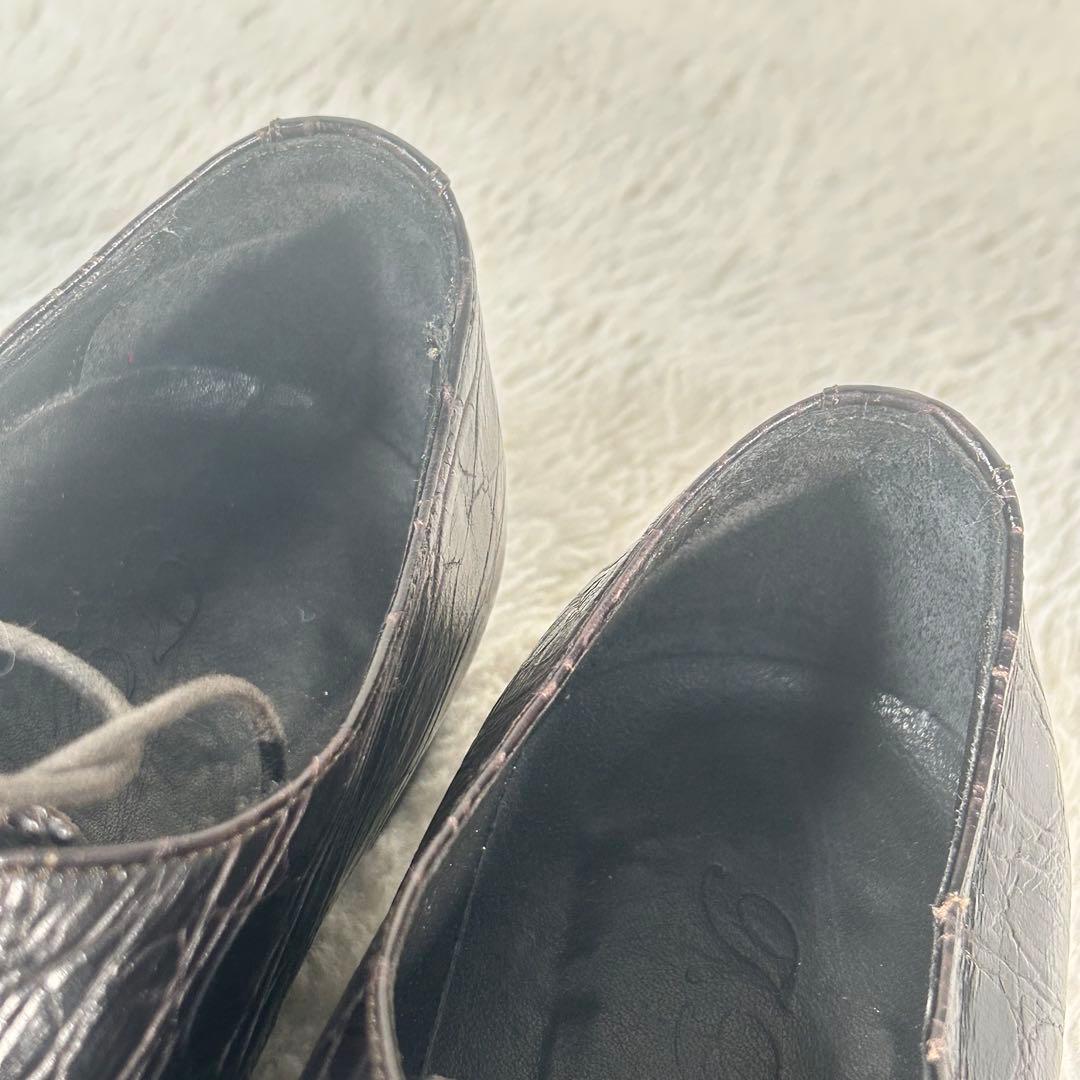 【イタリア製】クロコダイルレザー ドレスシューズ 黒 ビジネス ストレートチップ